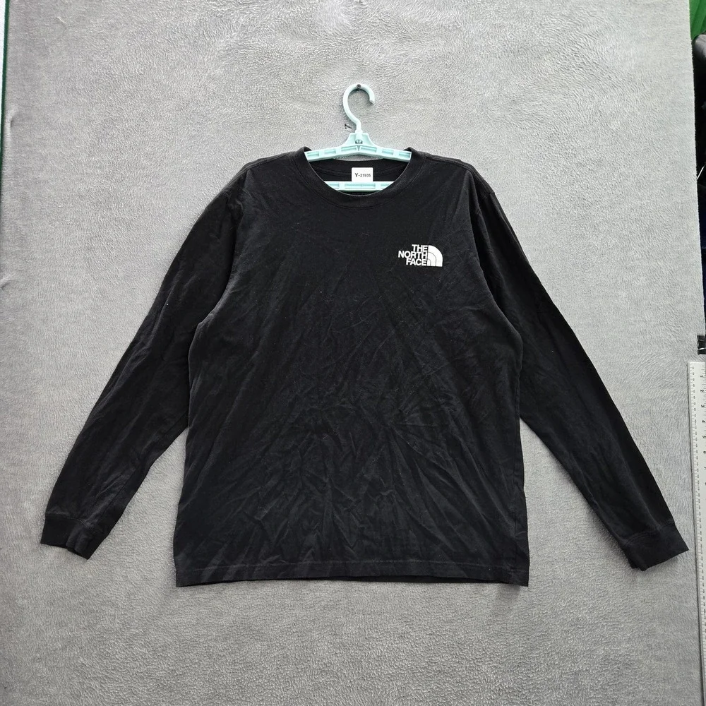 The North Face Men Shirt XL Black Graphic Print Leaves Logo Long Sleeve